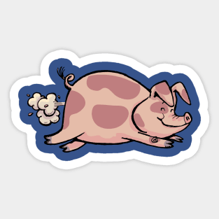 Pig in running Sticker